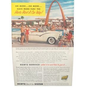 Vintage 1955 Hertz Rent a Car See More Do More Ad Advertisement